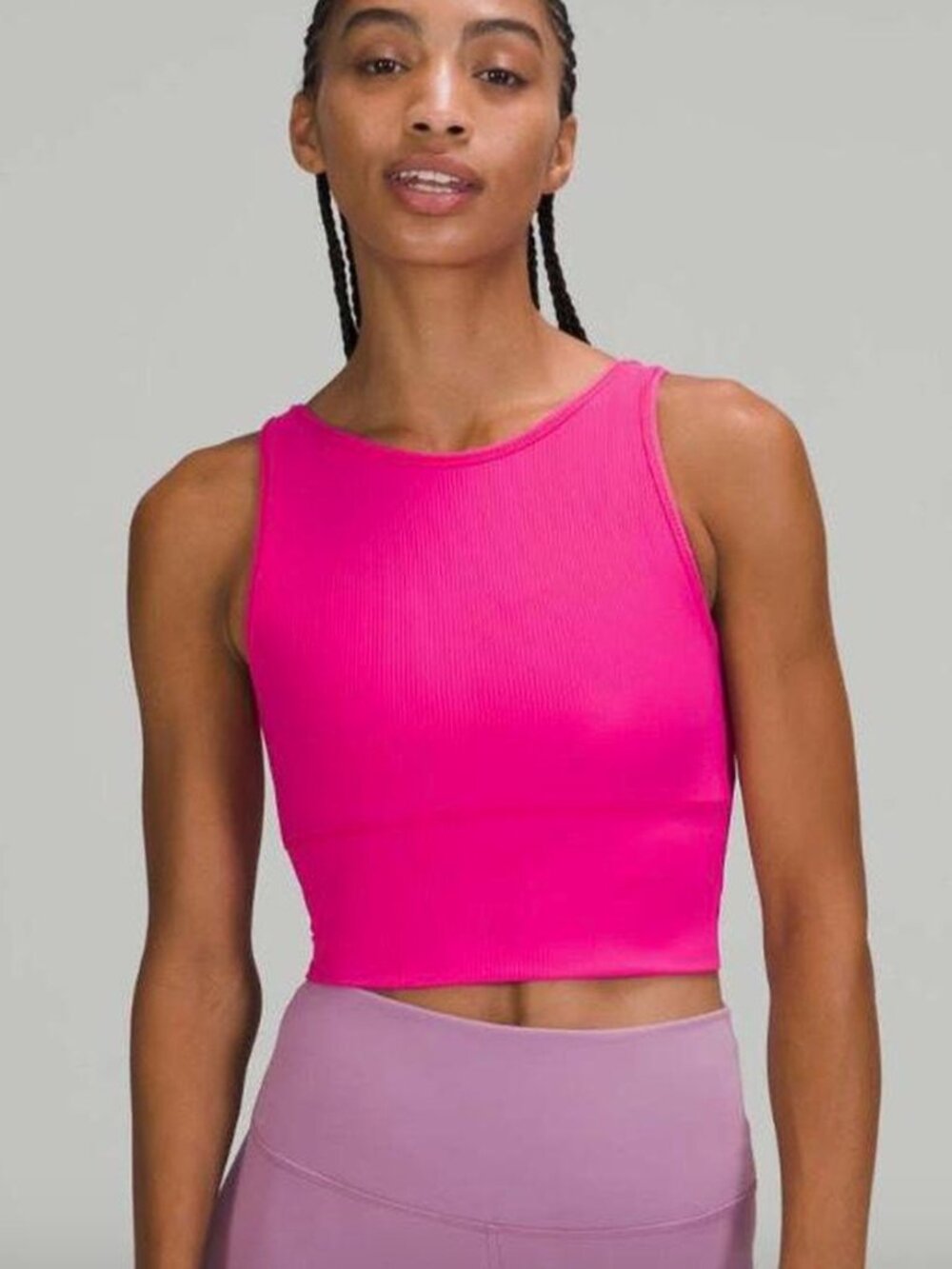 Lululemon Power Pivot Ribbed Tank Top in Sonic Pink